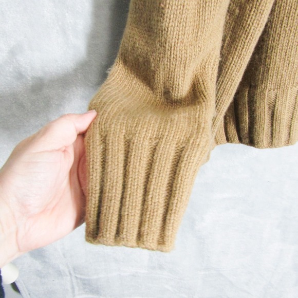 Tuckernuck Sweater Womens Medium V Neck Camel Collar Popover Oversized Tan - Picture 5 of 11